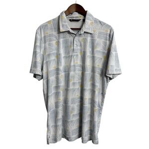 Travis Mathew Sun Guilt golf shirt men's XL tropical Hawaiian palm AOP active